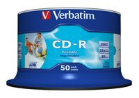 Verbatim CD-R AZO Wide Inkjet Printable - no ID, 700MB, 52x - W125342971