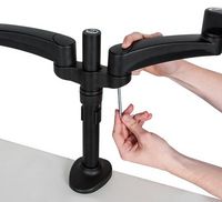B-Tech Twin Flat Screen Desk Mount with Dual Articulated Arms, 28", max 9 kg, VESA 75x75 - 100x100, Black - W124689446