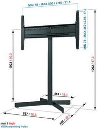 Vogel's EFF 8330, LED/LCD/Plasma Floor stand MOTION, 32-50", 45 kg, Black - W124486779