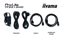 iiyama TF2215MC-B2, 21.5", 1920x1080, 16:9, 14 ms, IPS LED, projective capacitive, VGA, HDMI, DP, HDCP, DC 12V, 520x315x42.5 mm - W125191786