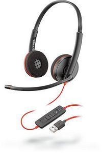 Poly Blackwire 3220, USB-A, Head-Band, A2DP, Black - W124904894