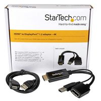 StarTech.com StarTech.com 4K 30Hz HDMI to DisplayPort Video Adapter w/ USB Power - 6 in - HDMI 1.4 (Male) to DP 1.2 (Female) Active Monitor Converter (HD2DP) - W124556202