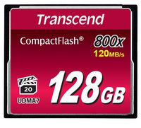Transcend Transcend, 800 CompactFlash Card, 128GB, 120/60MB/s - W124376380