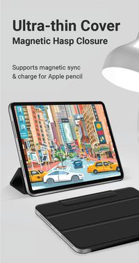 eSTUFF COLORADO Magnet Case for iPad Pro 11 2022/2021/2020 - Black - W125746375