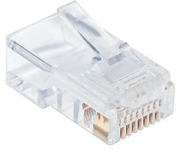 Intellinet RJ45 Modular Plugs Pro Line, Cat5e, UTP, 3-prong, for solid wire, 50 µ gold-plated contacts, 100 pack - W125760740