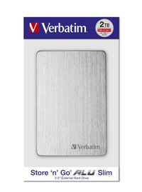 Verbatim 2.5", 1 TB, HDD, 5 GBit/s, USB 3.2 Gen 1, 114 x 76 x 9 mm, 150 g, argentè - W125812532
