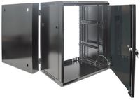 Intellinet 19" Double Section Wallmount Cabinet, 15U, 550mm depth, Assembled, Black - W125831176
