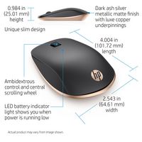 HP Z5000 Dark Ash Silver Wireless Mouse - W124578283