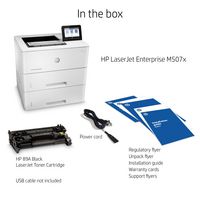HP LaserJet Enterprise M507x, Laser, 1200 x 1200dpi, 43ppm, A4, 1.2MHz, 512MB, USB, WiFi, CGD, 4.3″ - W125502641