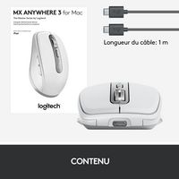 Logitech Bluetooth, 6 boutons, 200 - 4000 dpi, Li-Po, 500 mAh, 10 m, 65 x 100.5 x 34.4 mm, 99 g - W125866245