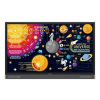 BenQ 4K UHD 65” Education Interactive Flat Panel Display, 3840 x 2160, DLED, IR Multitouch, 350 cd/m2, 1200:1, 8ms, Landscape, Array Microphone x8, NFC, - W125831894