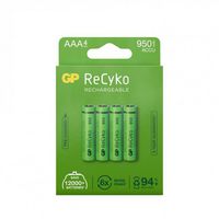 GP Batteries ReCyko NiMH Battery, AAA, 950mAh, 4-p - W125881048