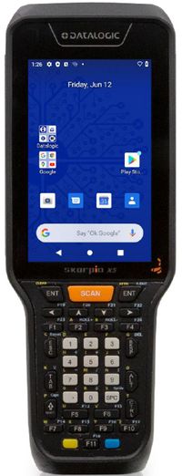 Datalogic Skorpio X5 Hand held, 802.11 a/b/g/n/ac, 4.3" display, BT V5, 3GB RAM/32GB Flash, 28-Key Numeric, 1D Imager w Green Spot, Android 10 - W125920936