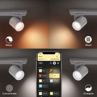 Philips by Signify Hue White and colour ambience Argenta quadruple spotlight Includes GU10 LED bulb Bluetooth control via app Control with app or voice* Add Hue Bridge to unlock more - W124338983