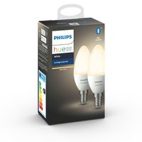 Philips by Signify Hue White 2-pack E14 Soft white light Instant control via Bluetooth Control with app or voice* Add Hue Bridge to unlock more - W124339523