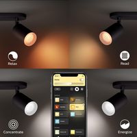 Philips by Signify Hue White and colour ambience Fugato single spotlight Includes GU10 LED bulb Bluetooth control via app Control with app or voice* Add Hue Bridge to unlock more - W124638691