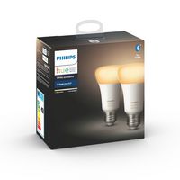 Philips by Signify Hue White Ambiance 2-pack E27 Warm-to-cool white light Instant control via Bluetooth Control with app or voice* Add Hue Bridge to unlock more - W124639244
