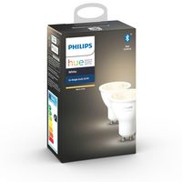 Philips by Signify Hue White 2-pack GU10 Soft white light Instant control via Bluetooth Control with app or voice* Add Hue Bridge to unlock more - W124839173