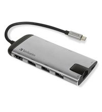 Verbatim USB-C, 3 x USB 3.0, HDMI, SD/microSD, RJ-45, 3 Aa, 15 cm, 5 - 20 V, 70 g, 117.7 x 50 x 15.3 mm - W125625520