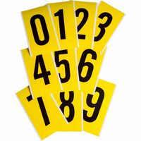 Brady 6" Character Height Black on Yellow Repositionable Numbers and Letters - W126056505
