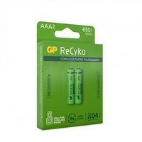 GP Batteries ReCyko NiMH Battery, AAA, 650mAh, 2-p - W126075006