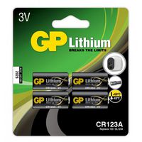 GP Batteries Lithium CR123A, 4-pack - W126074991