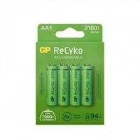 GP Batteries ReCyko NiMH Battery, AA, 2100mAh, 4-p - W126075003