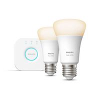 Philips by Signify Hue White Starter kit E27 Soft white light Simple set-up Control with app or voice* Hue Bridge included - W125191158