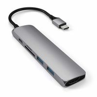 Satechi USB-C, USB 3.0, 5 Gbps, 60W, 4K HDMI, micro SD/SD, 104 Mb/s, Space Gray, 119 x 27 x 10mm - W126088440