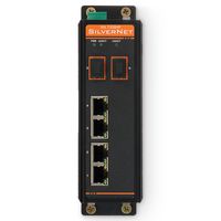 Silvernet SIL 73204P Industrial Gigabit PoE+ Unmanaged Switch. 4 x Gigabit Ethernet 30w PoE Ports, 2 x Gigabit SFP slots, Excludes Power supply - W126091859