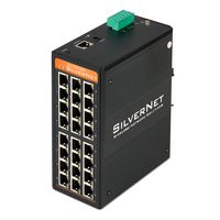 Silvernet SIL 73024MP Industrial Gigabit PoE+ Managed Switch, 24 x Gigabit Ethernet, 30w PoE Ports, Excludes Power Supply - W126091857