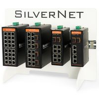 Silvernet SIL 73024MP Industrial Gigabit PoE+ Managed Switch, 24 x Gigabit Ethernet, 30w PoE Ports, Excludes Power Supply - W126091857