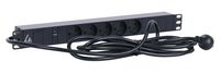 Lanview 19'' rack mount power strip, 3m, 10A with 5 x Danish type K, grounded sockets - W125960702