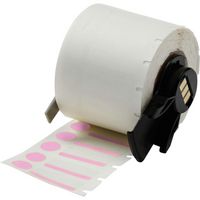 Brady M611 Color Polyester Vial and Tube Labels, 500 Labels, Gloss, Pink/White - W126058314