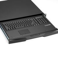 Black Box Rackmount Keyboard Tray with Touchpad - Sliding, 1U, 19"W x 16.5"D, 2-Point Mounting - W126134887
