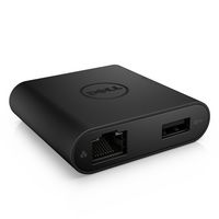 Dell External video adapter, USB-C/VGA/ USB 3.0 /Network / HDMI, Black - W124765845