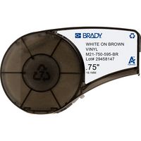 Brady White on Brown Vinyl tape for BMP21-PLUS; BMP21-LAB; BMP21; IDPAL; LABPAL 19.05 mm X 6.40 m - W126058397