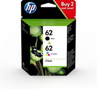 HP 62 pack de 2 cartouches authentiques d'encre noire / trois couleurs - W124393741