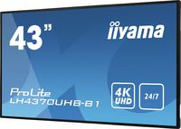 iiyama 42.5", 3840x2160, VA, 16:9, 8 ms, HDMI, RS-232C, RJ-45, IR, USB, Android OS 9.0, DC 24 V, 967.5x555.5x25 mm - W126161553