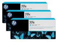 HP 771C 3-pack 775-ml Light Cyan DesignJet Ink Cartridges - W124345705