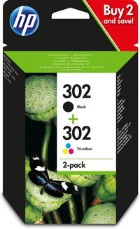 HP Pack de 2 cartouches d'encre noire/3 couleurs authentiques 302 - W125283280
