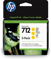 HP 712 3-pack 29-ml Yellow DesignJet Ink Cartridge - W125916949