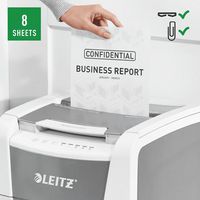 Leitz Quiet, clean and secure autofeed paper shredder.  Shreds 150 sheets automatically.P4 cross  cut. - W126159314