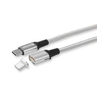 eSTUFF Magnetic USB-C to C USB 2.0 100W Charging Cable 2m Grey Nylon - W125920092