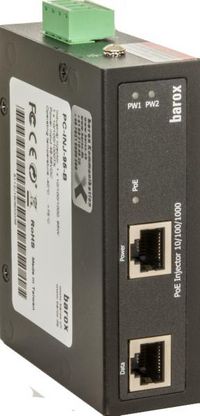 Barox Industrial PoE-Injector 10/100/1000BaseTX, PoE and PoE+, max. 36W, only Mode A - W125515106
