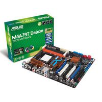 Asus M4A79T Deluxe - AMD Socket AM3 Phenom™ II/Athlon™ X4/Athlon™ X3/Athlon™ X2 Processors, Up to 5200 MT/s, 4 x DIMM, Max. 16 GB, DDR3 1600(O.C.)/1333/1066 ECC,Non-ECC,Un-buffered Memory, 4 x PCIe 2.0 x16, 2 x PCI 2.2, Gigabit LAN, ATX Form Factor - W126266056