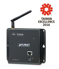 Planet Z-wave Home Automation Control Gateway, 1 x 1dBi antenna, 1 x 10/100Mbps Ethernet port, 868.42MHz, IP30 Metal, Black - W124992737