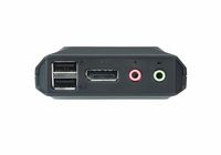 Aten 2-Port USB DisplayPort Cable KVM Switch with Remote Port Selector - W124647881