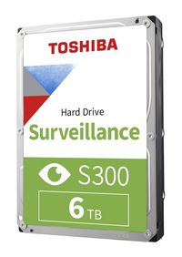 Toshiba S300 Surveillance, 6 TB, 3.5", 6 Gbit/s, 7200 RPM, 256 MB, 4.17 ms, 5V DC, 147x101.85x26.1 mm - W125840383