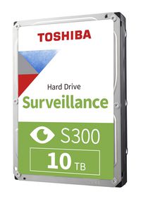 Toshiba S300 Surveillance, 10 TB, 3.5", 6 Gbit/s, 7200 tpm, 256 MB, 4.17 ms, 5V DC, 147x101.85x26.1 mm - W125840386